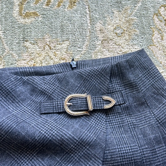 Maje Grey Houndstooth Pleated Mini Skirt - Small - Picture 5 of 6